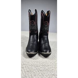Durango kids Cowboy boots BT940 Lizard print black/red/white Western Size 6D
